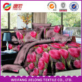 2017 latest designs suitable price 3D printed 4pcs 100% polyester bedding sets from Weifang for India Market